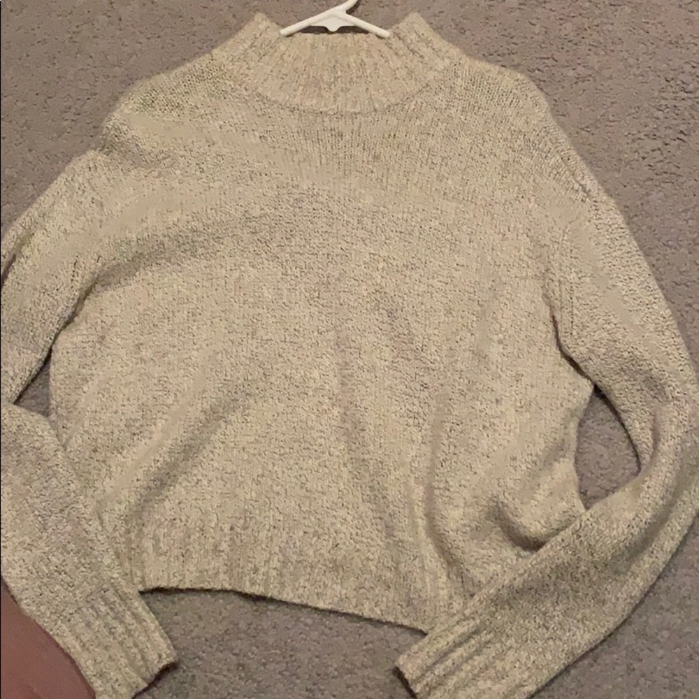 Knit mock neck turtleneck sweater